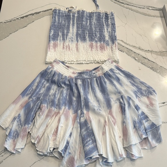 Vintage Havana Girls Tie Dye Smocked Tube and Skirt Set Size M - Picture 2 of 7